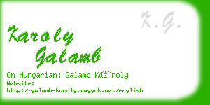 karoly galamb business card